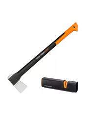 Топор-колун Fiskars X21 - L, 700 мм в комплекте с точилкой 120740